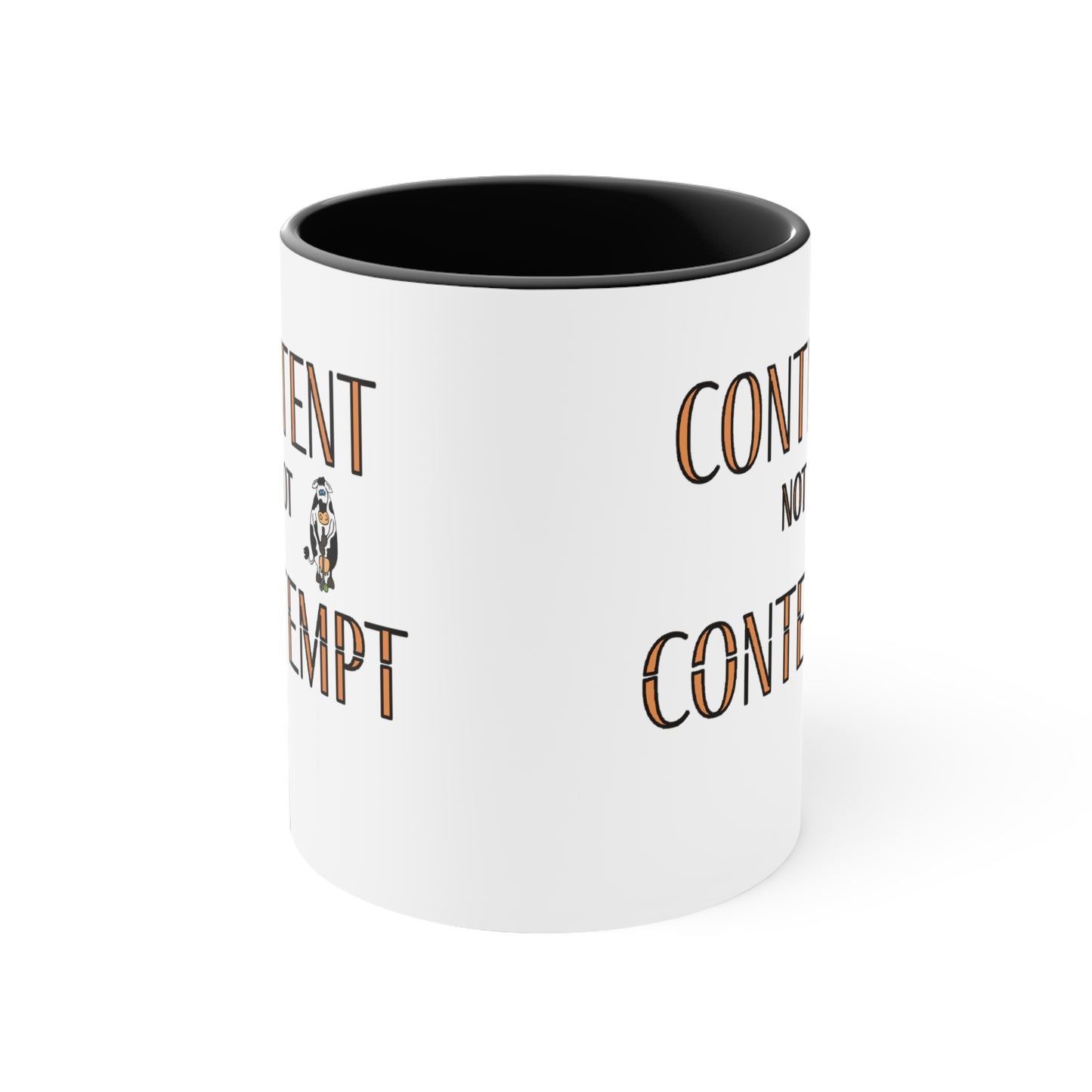 Content not Contempt Accent Coffee Mug, 11oz