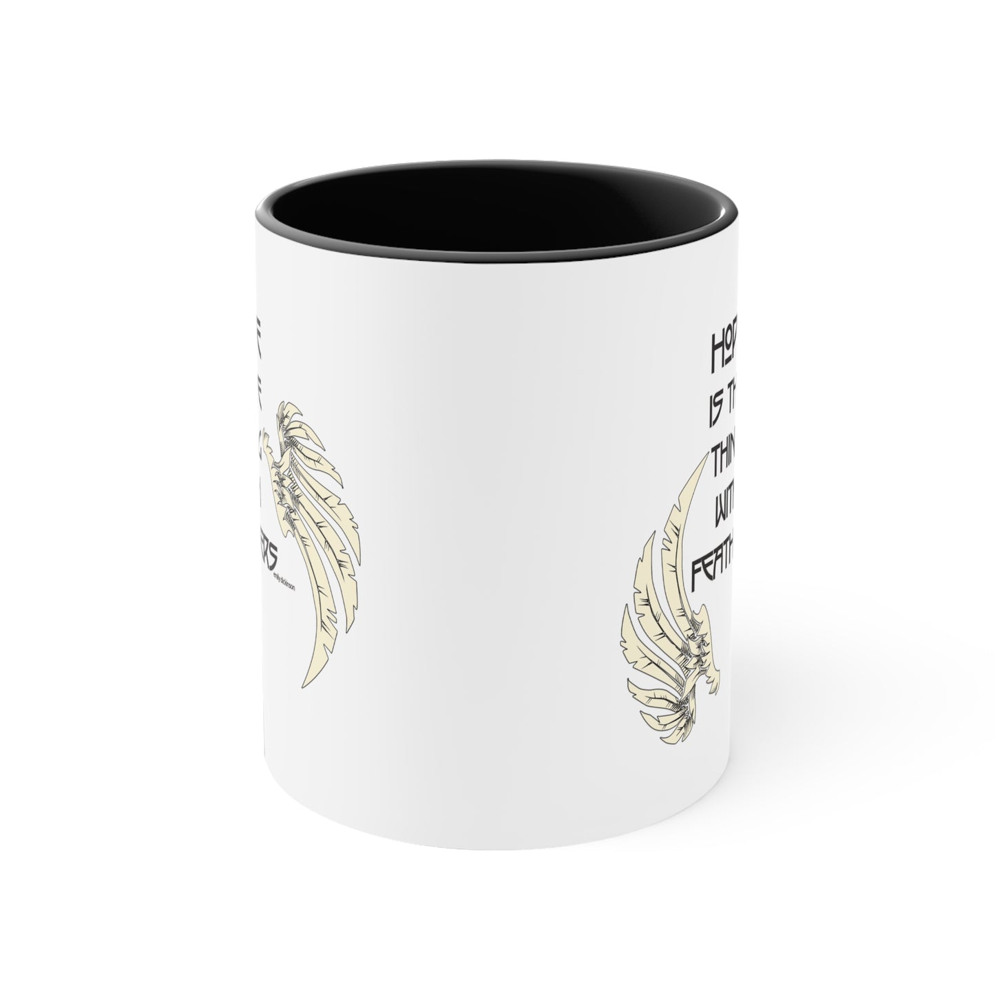 Hope is the Thing with Feathers Accent Coffee Mug, 11oz