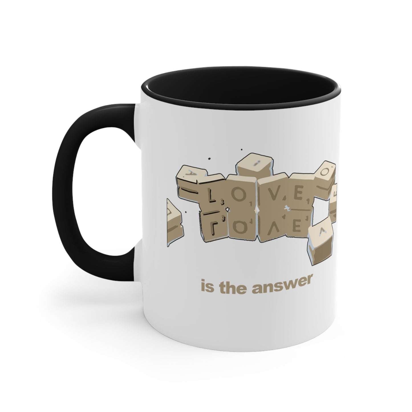 Love is the Answer Accent Coffee Mug, 11oz