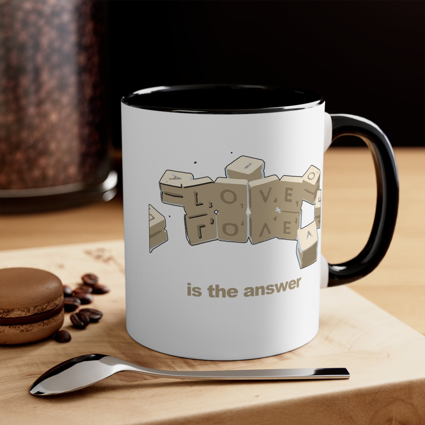 Love is the Answer Accent Coffee Mug, 11oz